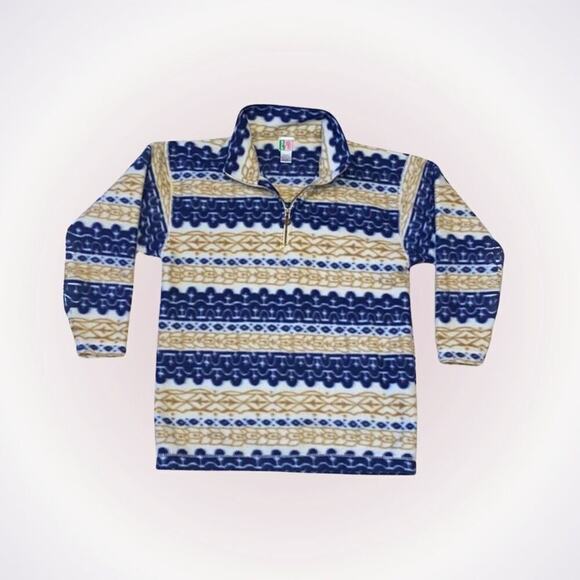 Bold Spirit Aztec Tribal Print Quarter Zip Fleece | Sz S - Picture 1 of 5
